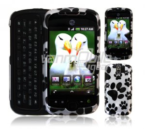 DOG PAWS BLACK/WHITE Design Hard 2-Pc Snap On Faceplate Case for myTouch Slide (T-Mobile)