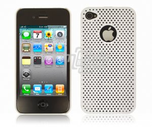 WHITE HARD 1-PC MATRIX DESIGN CASE for APPLE IPHONE 4 OS