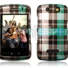 TURQUOISE PLAID Hard Case Cover for BlackBerry Storm