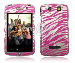 PINK SILVER ZEBRA Hard Case Cover for BlackBerry Storm