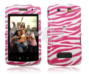 PINK WHITE ZEBRA Hard Case Cover for BlackBerry Storm