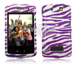 PURPLE WHITE ZEBRA Hard Case Cover for BlackBerry Storm