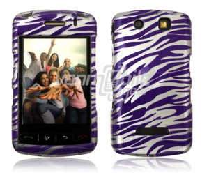 PURPLE SILVER ZEBRA Hard Case Cover for BlackBerry Storm