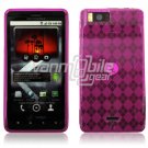 HOT PINK 1-PC DESIGN SKIN CASE for MOTOROLA DROID X PHONE
