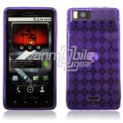 PURPLE 1-PC DESIGN SKIN CASE for MOTOROLA DROID X PHONE