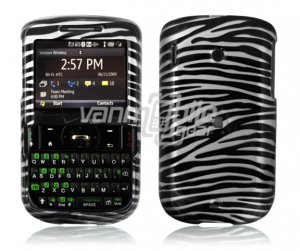Black/SILVER Zebra Design Hard Case for HTC Ozone XV6175 (Verizon Wireless)
