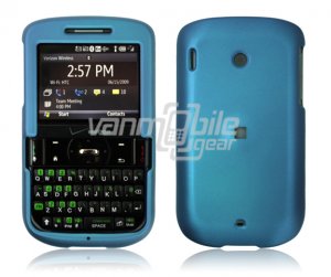 Blue Plastic Rubber Feel Case for HTC Ozone XV6175 - Red