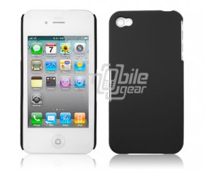 BLACK SOLID 1-PC HARD CASING HOUSING for IPHONE 4 APPLE