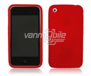RED DESIGN 1-PC RUBBER SKIN CASE for IPHONE 3G 3GS NEW