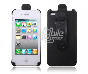 BLACK HOLSTER CASE COVER for APPLE IPHONE 4 4TH GEN 4OS