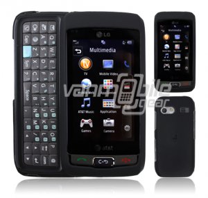BLACK HARD 2-PC CASE COVER for LG VU PLUS PHONE GR 700