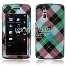 TURQUOISE BLUE ARGYLE ACCESSORY CASE for LG VU PHONE NR