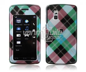 TURQUOISE BLUE ARGYLE ACCESSORY CASE for LG VU PHONE NR