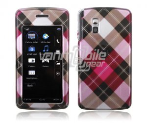BROWN PINK ARGYLE ACCESSORY CASE for LG VU PHONE NR
