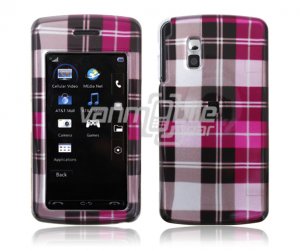 BROWN PINK PLAID ACCESSORY CASE for LG VU PHONE NR