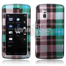 TURQUOISE BLUE PLAID ACCESSORY CASE for LG VU PHONE NR