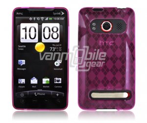 PINK ARGYLE DESIGN 1-PC CASE for HTC EVO 4G PHONE