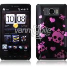 BLACK PINK SKULL 1-PC CASE COVER for TMOBILE HTC HD2 NR