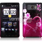 BLACK/PINK HEART 1-PC CASE COVER for TMOBILE HTC HD2 NR