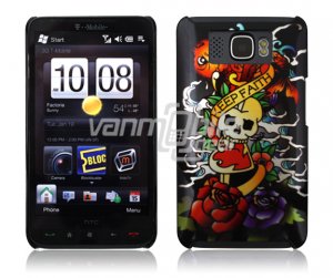 KF HARDY DESIGN SKULL 1-PC CASE COVER for TMOBILE HTC HD2 NR