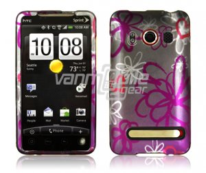 SQUIGGLY FLOWER FACE PLATE CASE for SPRINT HTC EVO 4G
