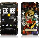 SKULL WITH HEART FACE PLATE CASE for SPRINT HTC EVO 4G