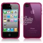 PINK SEE THRU RUBBER SKIN CASE for IPHONE 4 4TH GEN 4OS