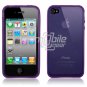 PURPLE SEE THRU RUBBER SKIN CASE for IPHONE 4 4TH GEN 4OS