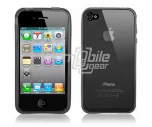 GRAY SMOKE SEE THRU RUBBER SKIN CASE for IPHONE 4 4TH GEN 4OS