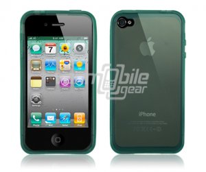 BLUE SEE THRU RUBBER SKIN CASE for IPHONE 4 4TH GEN 4OS