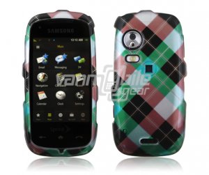 BLUE ARGYLE DESIGN CASE COVER 4 SAMSUNG INSTINCT HD S50