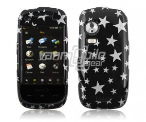 BLACK SILVER STARS HARD FACE PLATE for SAMSUNG INSTINCT HD PHONE
