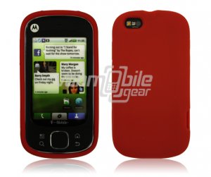 RED SOFT SILICONE SKIN CASE for MOTOROLA CLIQ XT PHONE