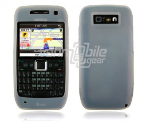 CLEAR/WHITE GRIP SOFT SILICONE RUBBER GEL SKIN 4 NOKIA E71 71X