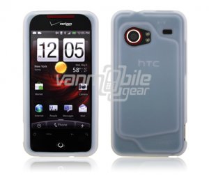 CLEAR/WHITE SILICONE SKIN CASE for HTC DROID INCREDIBLE