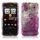 Squiggly Flowers Design Hard 2-Pc Snap On Faceplate Case for HTC Droid Incredible (Verizon Wireless)