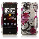 Rose Pink Flowers Design Hard 2-Pc Faceplate Case for HTC Droid Incredible (Verizon Wireless)