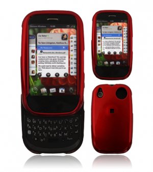 Hard Plastic Glossy Smooth Shield Cover Case for Palm Pre - Dark Red