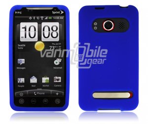 BLUE SOFT ACCESSORY SKIN CASE for SPRINT HTC EVO 4G NEW