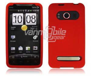 RED SOFT ACCESSORY SKIN CASE for SPRINT HTC EVO 4G NEW