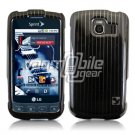 BLACK/SILVER VERTICAL STRIPES DESIGN CASE for LG OPTIMUS S
