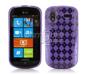 PURPLE ARGYLE DESIGN TPU CASE for SAMSUNG FOCUS i917