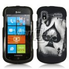 BLACK/SILVER ACE SKULL RUBBERIZED DESIGN CASE for SAMSUNG FOCUS i917