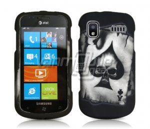 BLACK/SILVER ACE SKULL RUBBERIZED DESIGN CASE for SAMSUNG FOCUS i917