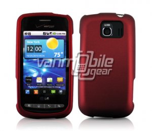 RED HARD RUBBERIZED CASE for LG VORTEX