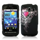 PINK HEART SWIRL RUBBERIZED DESIGN CASE for LG VORTEX