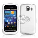 WHITE HARD RUBBERIZED CASE for LG VORTEX