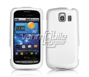 WHITE HARD RUBBERIZED CASE for LG VORTEX
