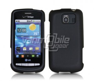 BLACK HARD RUBBERIZED CASE for LG VORTEX