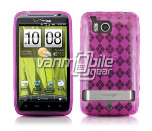 PINK ARGYLE DESIGN TPU CASE for HTC THUNDERBOLT